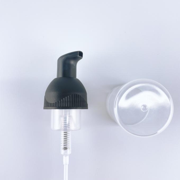 Bomba plástica de la espuma del jabón de la bomba cosmética negra de la loción de la muestra libre 28/410