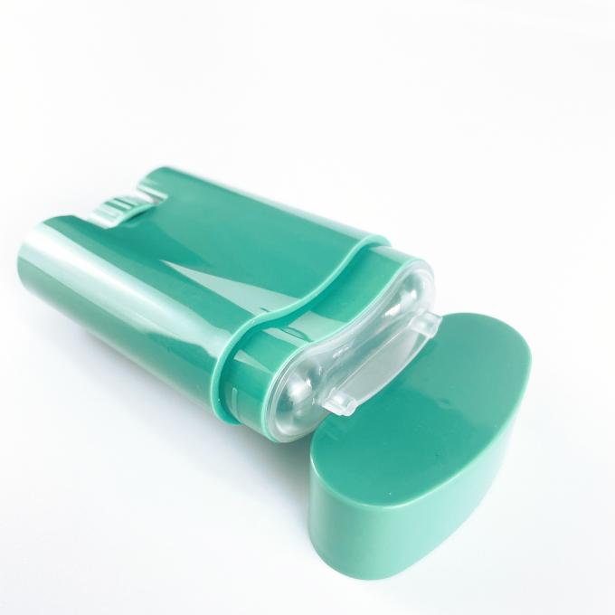 envase plano plástico del tubo de la bola del protector labial del verde 20ml con el casquillo hecho en China
