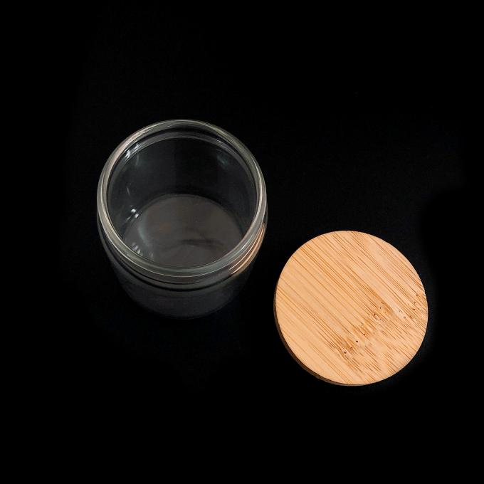 tarro de cristal claro de la tapa de bambú de Honey Cookie Food Jar With de la comida de 2oz 3oz 4oz 5oz 8oz 500ml 1000ml